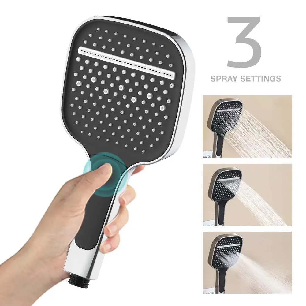 Tombol Rampung Chrome ABS Square Pilih Hand Shower