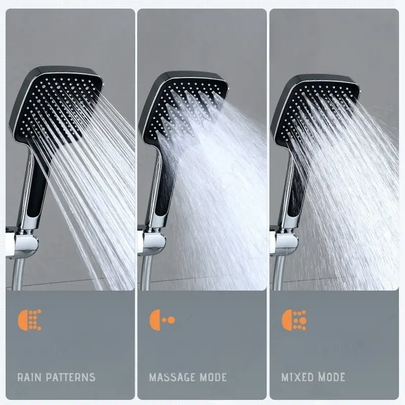 Kepala Pancuran Genggam Self-Cleaning karo Nozel Silikon Anti-Clog