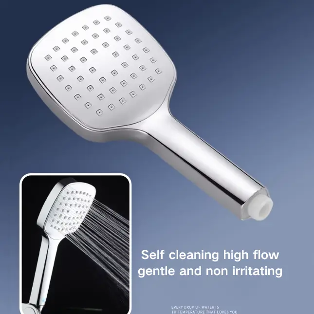 Self-Cleaning High Pressure Shower Head kanggo Nyaman Bathing